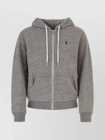 POLO RALPH LAUREN HOODED COTTON SWEATSHIRT FRONT POCKETS