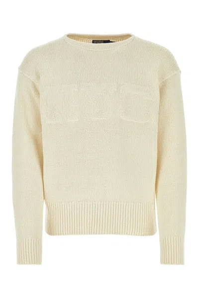 POLO RALPH LAUREN IVORY COTTON BLEND SWEATER