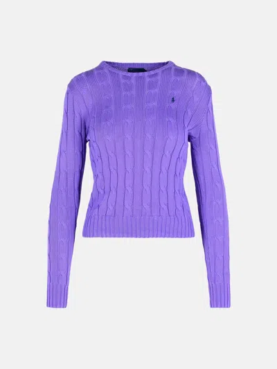 POLO RALPH LAUREN 'JULIANNA' PURPLE COTTON SWEATER