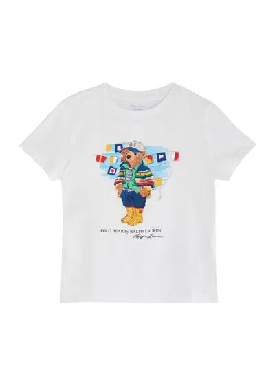 POLO RALPH LAUREN POLO RALPH LAUREN KIDS BEAR-PRINT COTTON T-SHIRT