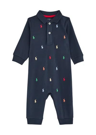 POLO RALPH LAUREN POLO RALPH LAUREN KIDS LOGO-EMBROIDERED COTTON BABYGROW