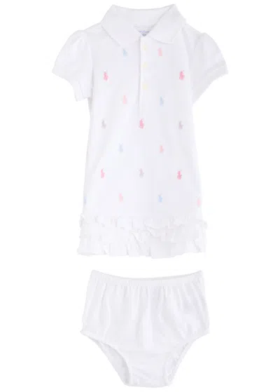 POLO RALPH LAUREN POLO RALPH LAUREN KIDS LOGO-MONOGRAMMED COTTON DRESS SET