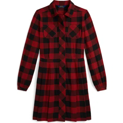 POLO RALPH LAUREN POLO RALPH LAUREN KIDS' LONG SLEEVE PLAID TWILL SHIRTDRESS