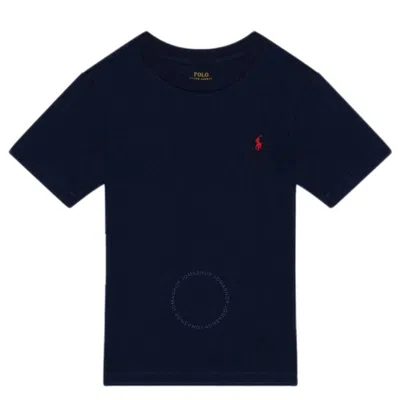 POLO RALPH LAUREN POLO RALPH LAUREN KIDS NAVY COTTON JERSEY SIGNATURE PONY T-SHIRT