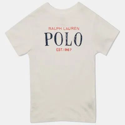 POLO RALPH LAUREN KIDS WHITE LOGO PRINT JERSEY T-SHIRT 3 YRS
