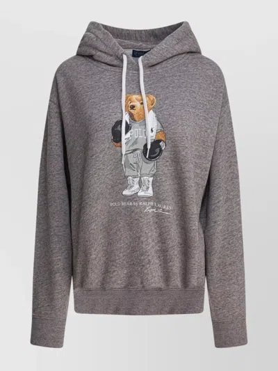 POLO RALPH LAUREN KNIT TOP HOOD GRAPHIC PRINT