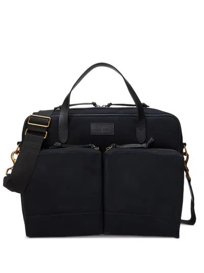 POLO RALPH LAUREN LEATHER-TRIM LAPTOP BAG