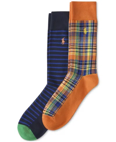 POLO RALPH LAUREN MEN'S 2-PK. SUMMER PLAID SLACK SOCKS