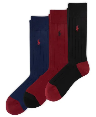 POLO RALPH LAUREN MEN'S 3-PACK SOFT TOUCH RIB DRESS SOCKS