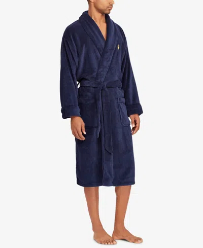 POLO RALPH LAUREN MEN'S MICROFIBER PLUSH SHAWL COLLAR ROBE