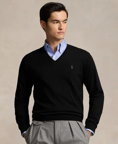 POLO RALPH LAUREN MEN'S WASHABLE WOOL V-NECK SWEATER