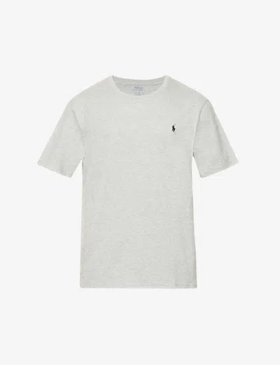 POLO RALPH LAUREN MENS ANDOVER HEATHER LOGO-EMBROIDERED COTTON-JERSEY T-SHIRT XXL