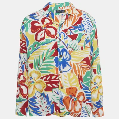 POLO RALPH LAUREN MULTICOLOR FLORAL PRINT CREPE SHIRT M