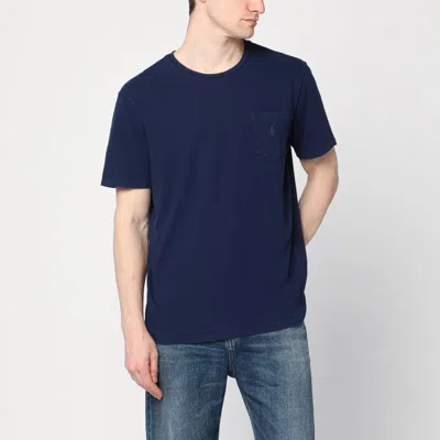 POLO RALPH LAUREN NAVY BLUE COTTON T-SHIRT