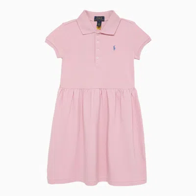 POLO RALPH LAUREN POLO RALPH LAUREN PINK COTTON DRESS WITH LOGO