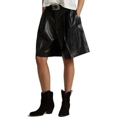 POLO RALPH LAUREN POLO RALPH LAUREN PLEATED LEATHER SHORTS