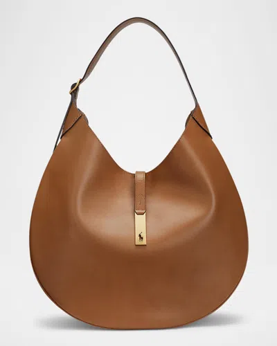 POLO RALPH LAUREN POLO ID LARGE CALFSKIN SHOULDER BAG