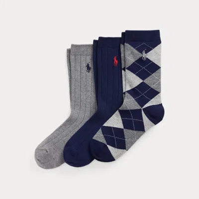POLO RALPH LAUREN RALPH LAUREN ARGYLE CREW SOCK 3-PACK