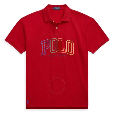 POLO RALPH LAUREN POLO RALPH LAUREN RED 20/1 BIG FIT LOGO MESH POLO SHIRT