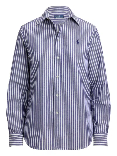 POLO RALPH LAUREN STRIPED LOGO-EMBROIDERED SHIRT