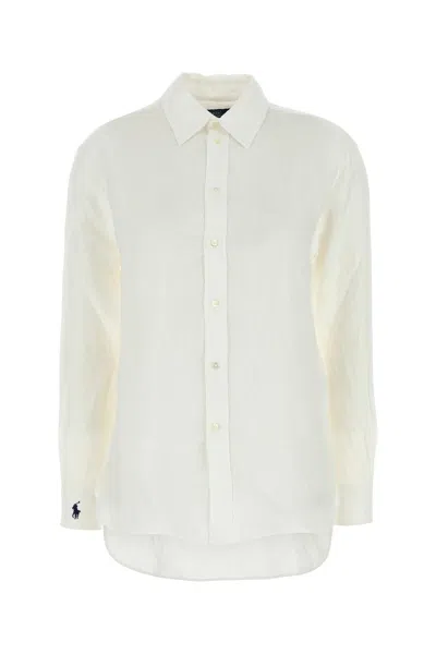 POLO RALPH LAUREN WHITE LINEN OVERSIZE SHIRT