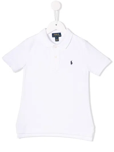 POLO RALPH LAUREN WHITE POLO WITH BLUE LOGO
