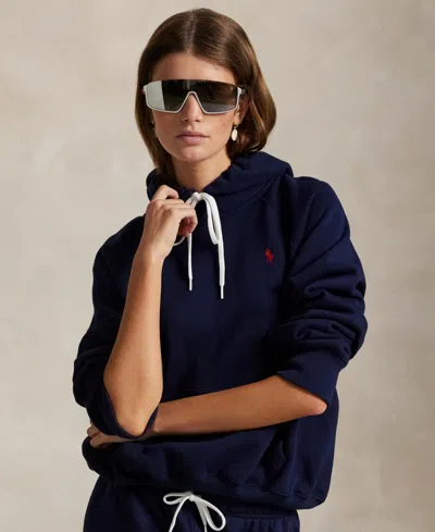 POLO RALPH LAUREN WOMEN'S SHRUNKEN FIT FLEECE HOODIE SWEATSHIRT