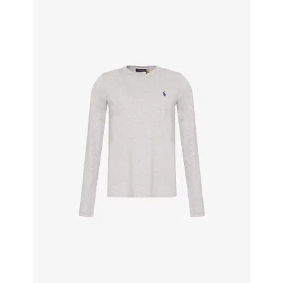 POLO RALPH LAUREN WOMENS POLO RALPH LAUREN LOGO-EMBROIDERY LONG-SLEEVE COTTON-JERSEY T-SHIRT