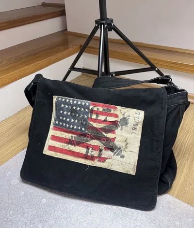 POLO RALPH LAUREN 90'S POLO RALPH LAURENT USA FLAG SATCHEL MESSENGER BAG