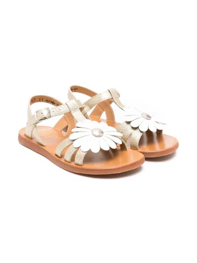 POM D'API FLORAL-APPLIQUÉ SANDALS
