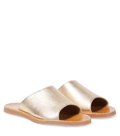 POM D'API PLAGE CURV METALLIC LEATHER SANDALS