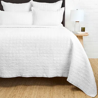 POM POM AT HOME OWEN LINEN/COTTON QUILTED COVERLET, FULL/QUEEN