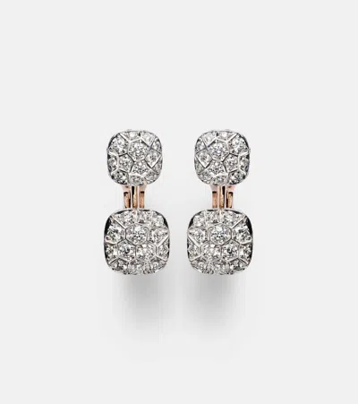 POMELLATO NUDO 18KT ROSE AND WHITE GOLD EARRINGS WITH DIAMONDS