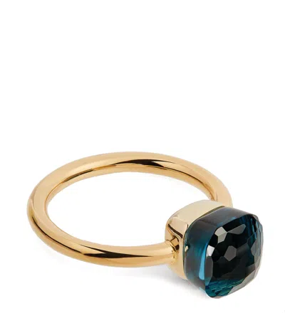 POMELLATO ROSE GOLD AND TOPAZ NUDO PETIT RING
