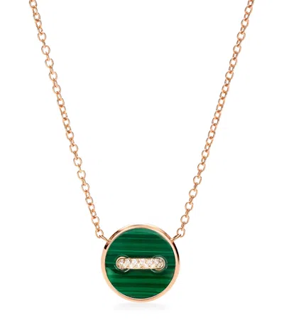 POMELLATO ROSE GOLD, DIAMOND, MOTHER-OF-PEARL AND MALACHITE POM POM DOT NECKLACE