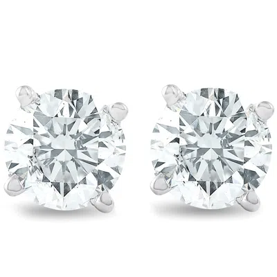 POMPEII3 1 1/4 CTTW DIAMOND STUDS 14K WHITE GOLD IGI CERTIFIED EARRINGS