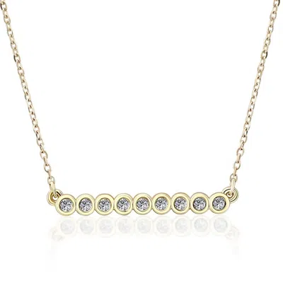 POMPEII3 1/2CT BAR PENDANT DIAMOND NECKLACE IN 14K YELLOW GOLD