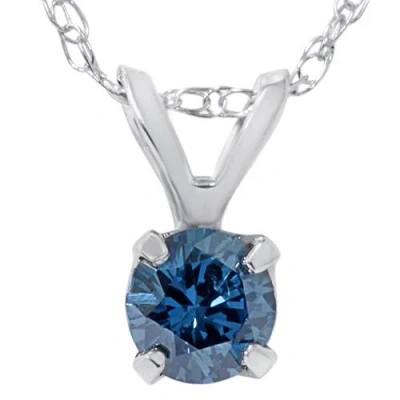 POMPEII3 1/2CT BLUE DIAMOND SOLITAIRE PENDANT 14K WHITE GOLD