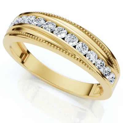 POMPEII3 1/2CT MEN'S DIAMOND WEDDING ANNIVERSARY RING 10K GOLD LAB GROWN CHANNEL SET