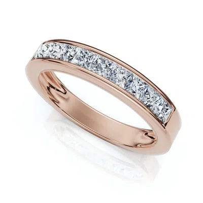 POMPEII3 1/2CT PRINCESS CUT DIAMOND WEDDING RING 14K GOLD CHANNEL SET LAB GROWN