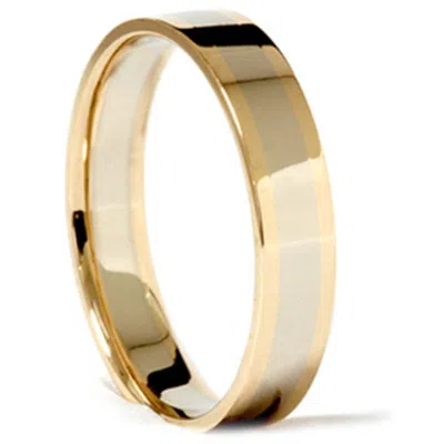 POMPEII3 14K WHITE YELLOW GOLD 4MM TWO TONE WEDDING BAND RING