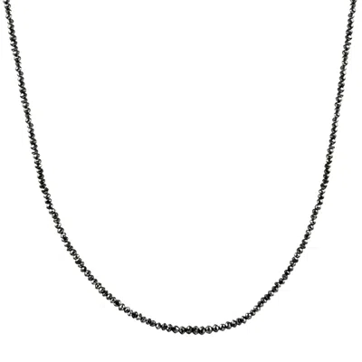 POMPEII3 15CT TW BLACK DIAMOND NECKLACE 16" WITH 2" EXTENDED 18K WHITE GOLD
