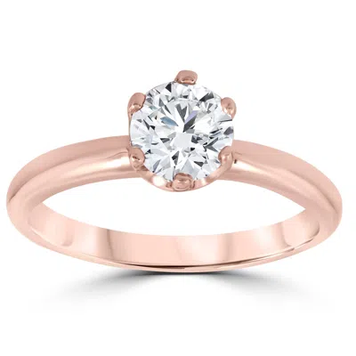 POMPEII3 1CT ROUND DIAMOND SOLITAIRE ENGAGEMENT RING 14K ROSE GOLD