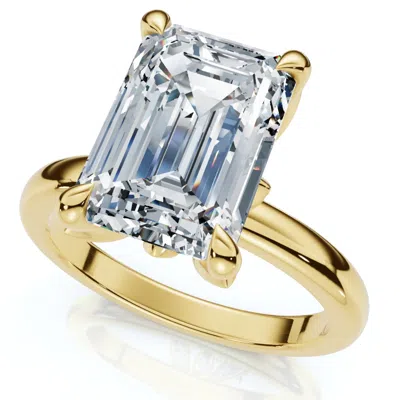 POMPEII3 2.05CT EMERALD CUT CERTIFIED DIAMOND HIDDEN PETAL ENGAGEMENT RING GOLD LAB GROWN