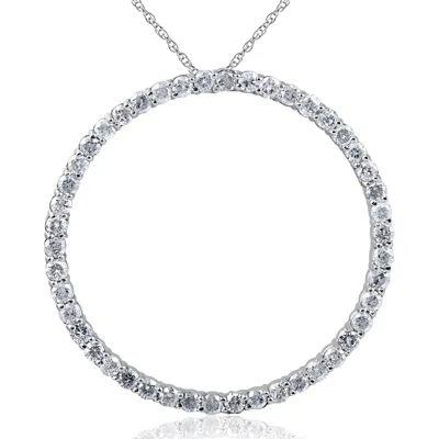 POMPEII3 2CT CIRCLE ETERNITY 14K WHITE GOLD DIAMOND PENDANT