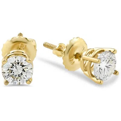 POMPEII3 3/8CT DIAMOND SCREW BACK STUDS 14K YELLOW GOLD