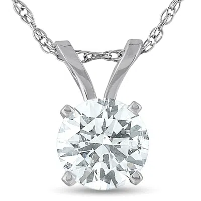 POMPEII3 5/8 CT DIAMOND SOLITAIRE PENDANT NECKLACE AVAILABLE IN 14K WHITE OR YELLOW GOLD