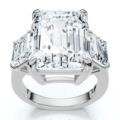 POMPEII3 CERTIFIED 12CT EMERALD CUT DIAMOND ENGAGEMENT RING 14K GOLD/PLATINUM LAB GROWN