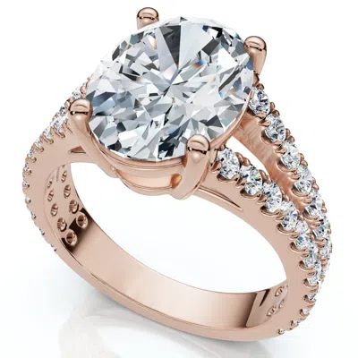 POMPEII3 CERTIFIED 3 1/2CT MARIBEL OVAL DIAMOND ENGAGEMENT RING 14K GOLD OR PT LAB GROWN