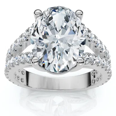 POMPEII3 CERTIFIED 3 1/2CT MARIBEL OVAL DIAMOND ENGAGEMENT RING 14K GOLD OR PT LAB GROWN